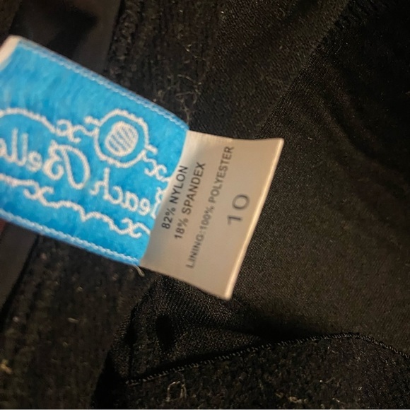 Beach Belle Swimsuit Halter Black One Piece dress Size 10 - Picture 6 of 8